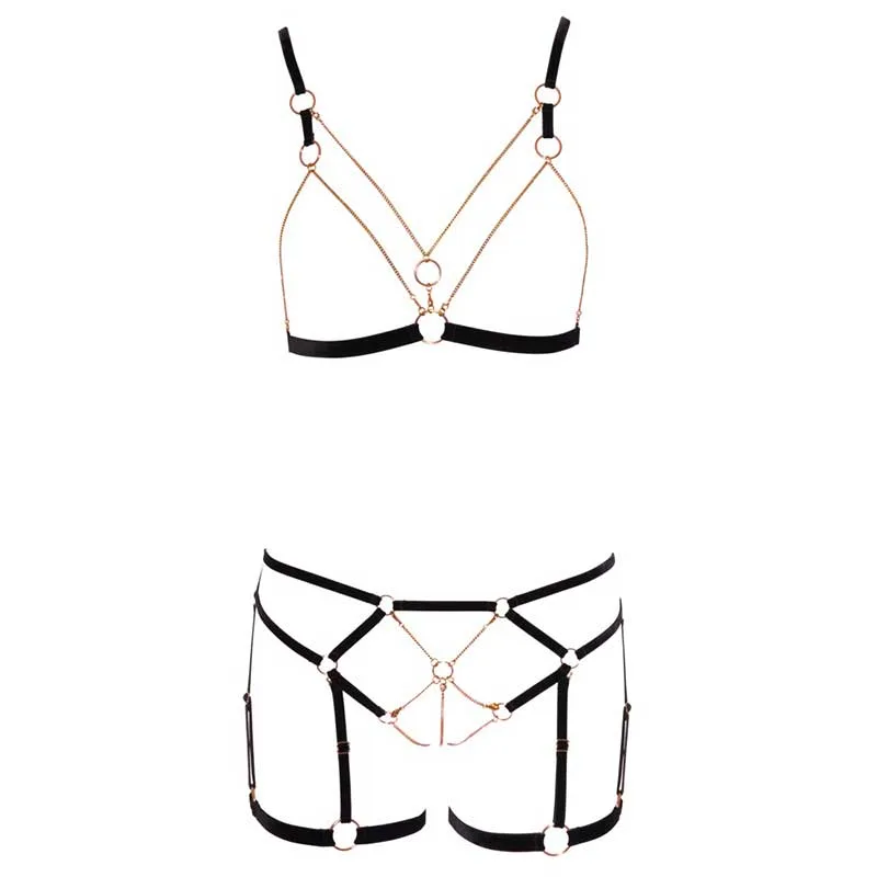 Cottelli Provocative Åben BH Harness Sæt